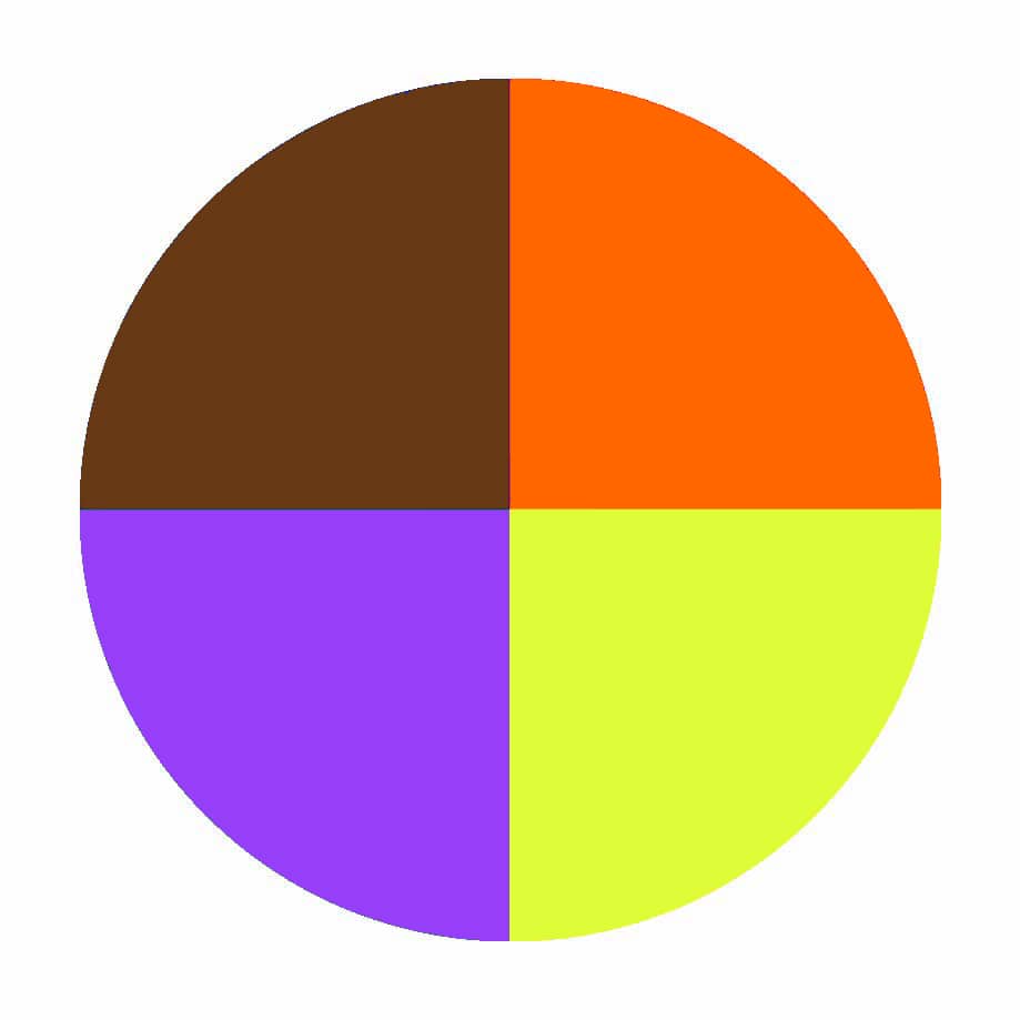 brown orange lime lilac